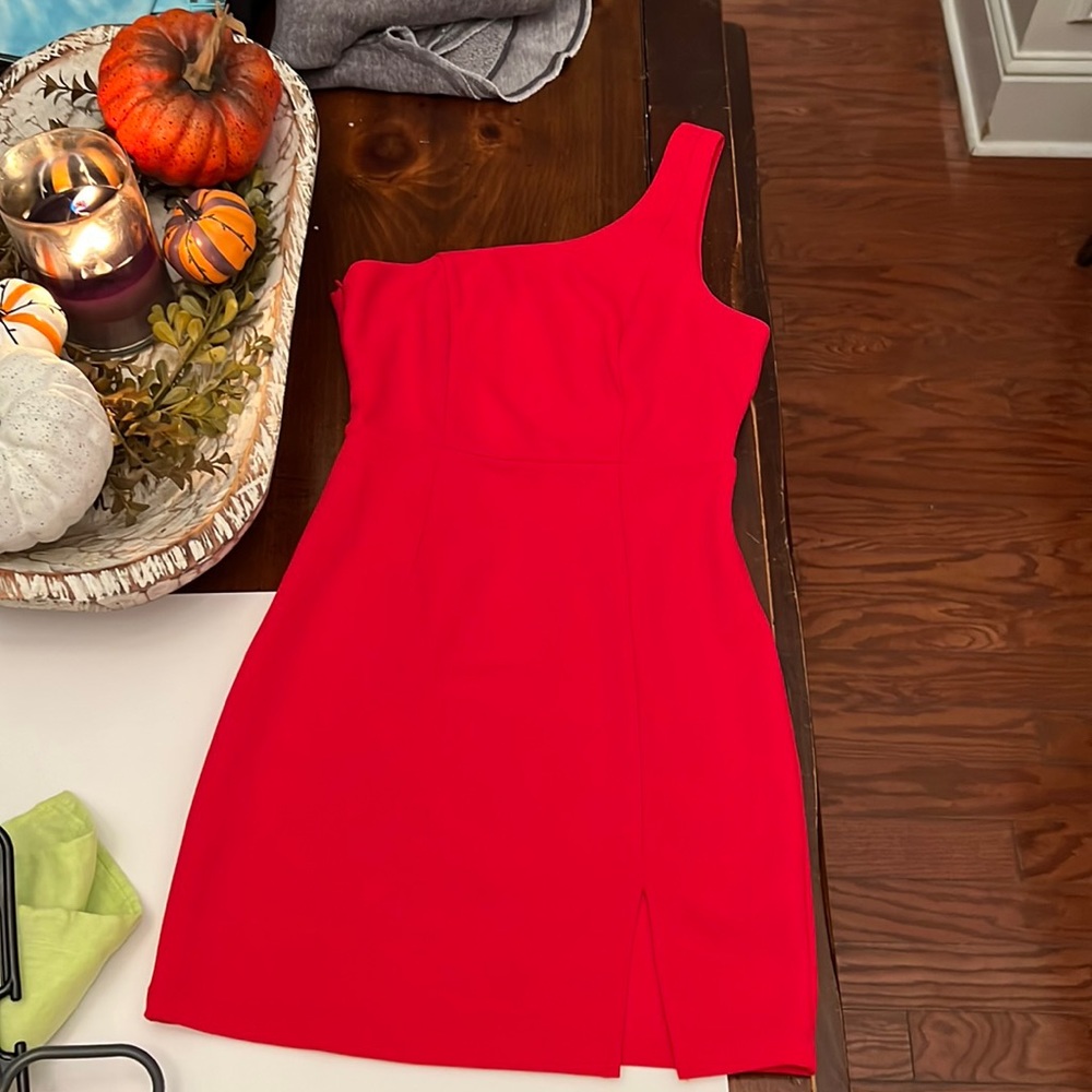 Hello Molly Red One Shoulder Dress, Size XS